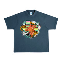 Midnight Navy Western Texas Flag Cow Portrarit Urban Heavy Tee - Bettercallsaul