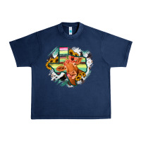 Navy Western Texas Flag Cow Portrarit Urban Heavy Tee - Bettercallsaul