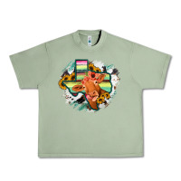 Oil Green Western Texas Flag Cow Portrarit Urban Heavy Tee - Bettercallsaul