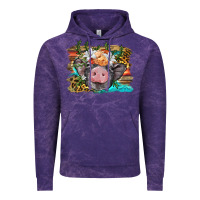 Cloud Purple baby pig with floral and western background Vintage Hoodie - BarkalooDesign