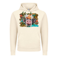 Vintage Artic baby pig with floral and western background Vintage Hoodie - BarkalooDesign