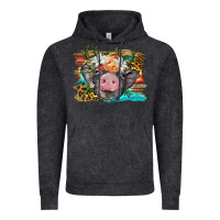 Vintage Black baby pig with floral and western background Vintage Hoodie - BarkalooDesign