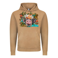 Baby Pig With Floral And Western Background Vintage Hoodie | Teevron