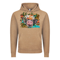 Vintage Coffee baby pig with floral and western background Vintage Hoodie - BarkalooDesign