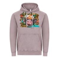 Vintage Zinc baby pig with floral and western background Vintage Hoodie - BarkalooDesign