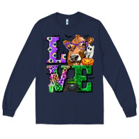 Navy love cow halloween tbw Long Sleeve Tee - texasbilliewilder