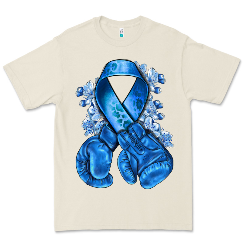 Blue Ribbon With Boxing Gloves Premium Tee by NancyCooperArtShop | Teevron