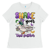 White shake your tail feather mardi gras Ladies Tee - MaliasSmallBusiness
