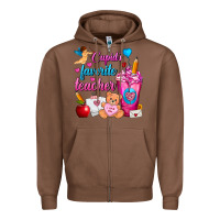 Chestnut Cupid's Favorite Teacher Valentine's Day Frappe Zipper Hoodie - FaDigitalArtStudio