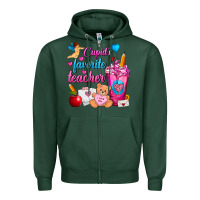 Sports Green Cupid's Favorite Teacher Valentine's Day Frappe Zipper Hoodie - FaDigitalArtStudio