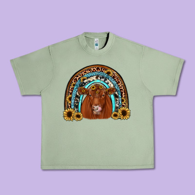 Red Angus Rainbow Urban Heavy Tee Designed By Jahusdesignshop
