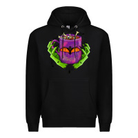 Black Halloween Coffee Cup With Hands Premium Hoodie - FaDigitalArtStudio