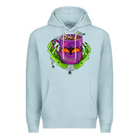 Blue Mist Halloween Coffee Cup With Hands Premium Hoodie - FaDigitalArtStudio
