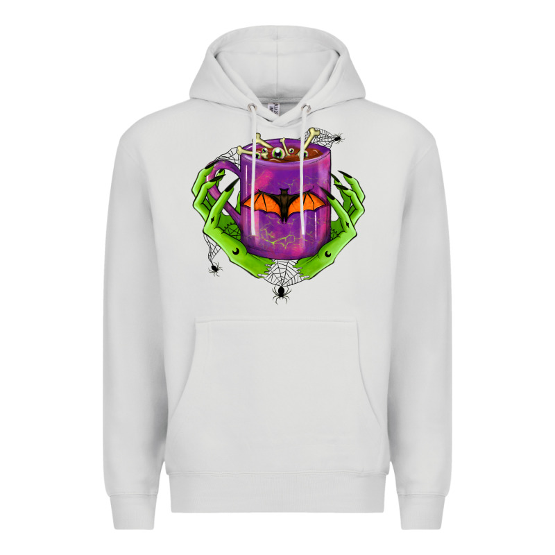Halloween Coffee Cup With Hands Premium Hoodie by FaDigitalArtStudio | Teevron