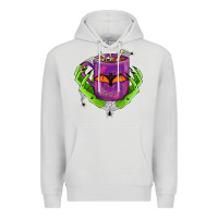 Dove Grey Halloween Coffee Cup With Hands Premium Hoodie - FaDigitalArtStudio