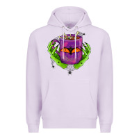 Lilac Halloween Coffee Cup With Hands Premium Hoodie - FaDigitalArtStudio