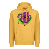 Mustard Halloween Coffee Cup With Hands Premium Hoodie - FaDigitalArtStudio