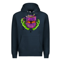 Navy Halloween Coffee Cup With Hands Premium Hoodie - FaDigitalArtStudio