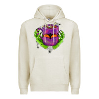 Oatmeal Heather Halloween Coffee Cup With Hands Premium Hoodie - FaDigitalArtStudio