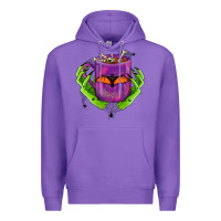 Purple Halloween Coffee Cup With Hands Premium Hoodie - FaDigitalArtStudio