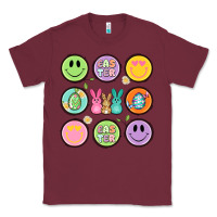 Burgundy easter day smiley faces Classic Tee - Artiststas