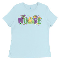 Baby Blue nurse mardi gras Ladies Tee - MaliasSmallBusiness