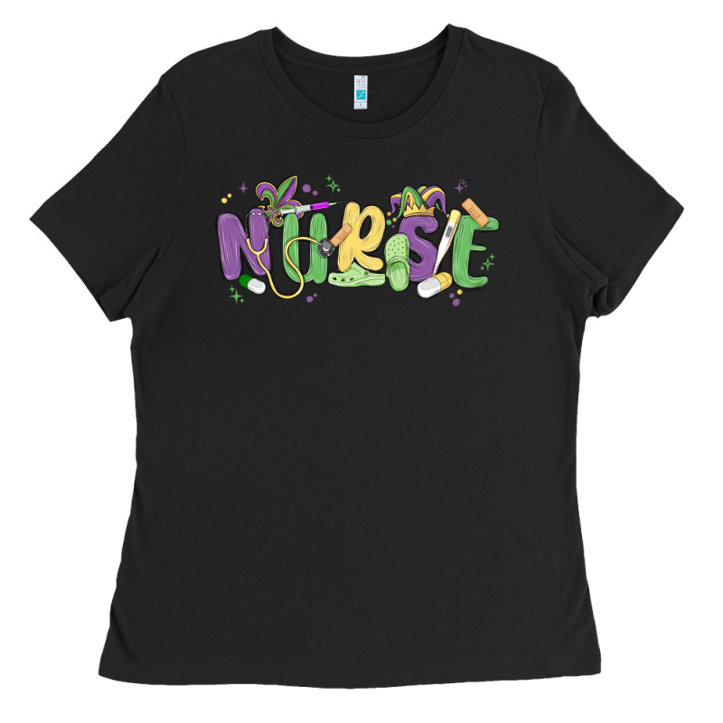 Nurse Mardi Gras Ladies Tee by MaliasSmallBusiness | Teevron