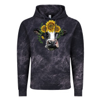 Cloud Black holstein cow with sunflower Vintage Hoodie - BarkalooDesign