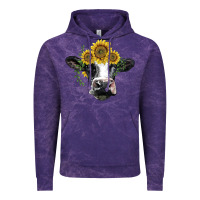 Cloud Purple holstein cow with sunflower Vintage Hoodie - BarkalooDesign