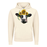 Vintage Artic holstein cow with sunflower Vintage Hoodie - BarkalooDesign