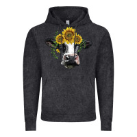 Vintage Black holstein cow with sunflower Vintage Hoodie - BarkalooDesign