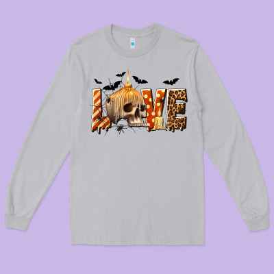 Halloween Love Long Sleeve Tee Designed By Texasbilliewilder