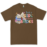 Cacao just a girl who loves books Premium Tee - MaliasSmallBusiness