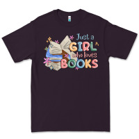 Plum just a girl who loves books Premium Tee - MaliasSmallBusiness