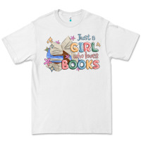 White just a girl who loves books Premium Tee - MaliasSmallBusiness