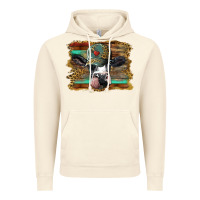 Vintage Artic holstein cow with cap and leopard background Vintage Hoodie - BarkalooDesign
