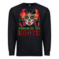 Black sugar skull woman proud of my roots Premium Sweatshirt - BundleAndBundleShop