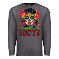 Charcoal Heather sugar skull woman proud of my roots Premium Sweatshirt - BundleAndBundleShop