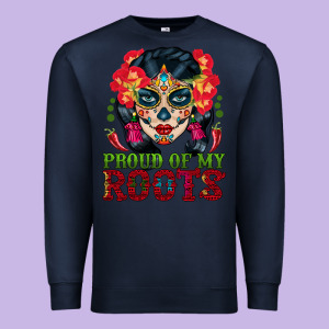 Sugar Skull Woman Proud Of My Roots Premium Sweatshirt Designed By Bundleandbundleshop