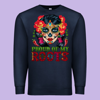 Sugar Skull Woman Proud Of My Roots Premium Sweatshirt Designed By Bundleandbundleshop