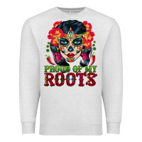 Oatmeal Heather sugar skull woman proud of my roots Premium Sweatshirt - BundleAndBundleShop
