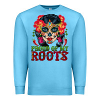 Ocean Blue sugar skull woman proud of my roots Premium Sweatshirt - BundleAndBundleShop