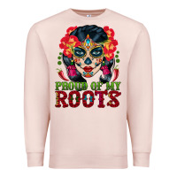 Pale Pink sugar skull woman proud of my roots Premium Sweatshirt - BundleAndBundleShop