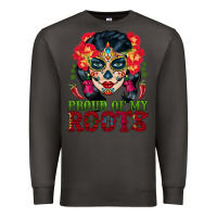 Smoke sugar skull woman proud of my roots Premium Sweatshirt - BundleAndBundleShop