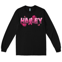 Black Personalized Pink Cancer Themed Name Long Sleeve Tee - NancyCooperArtShop