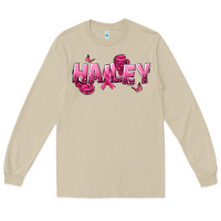 Mushroom Personalized Pink Cancer Themed Name Long Sleeve Tee - NancyCooperArtShop