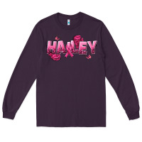 Plum Personalized Pink Cancer Themed Name Long Sleeve Tee - NancyCooperArtShop