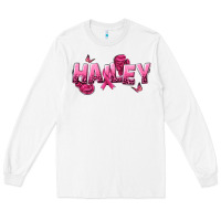 White Personalized Pink Cancer Themed Name Long Sleeve Tee - NancyCooperArtShop