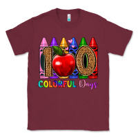 Burgundy 100 colorful day s Classic Tee - Artiststas