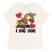 Bone i dig you valentines excavator Ladies Tee - MaliasSmallBusiness